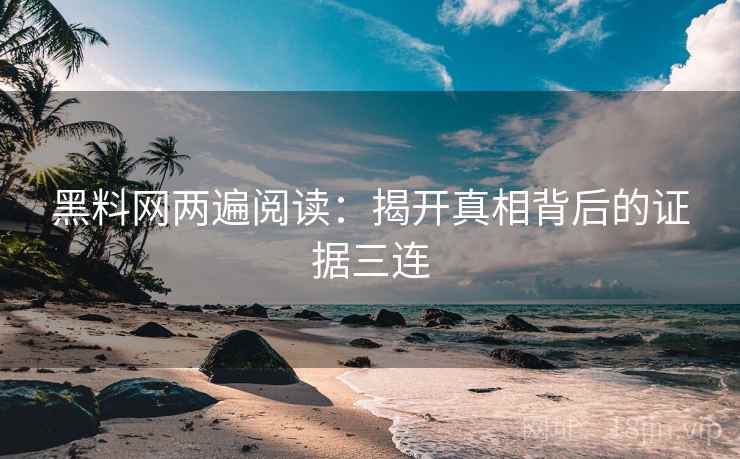 黑料网两遍阅读：揭开真相背后的证据三连