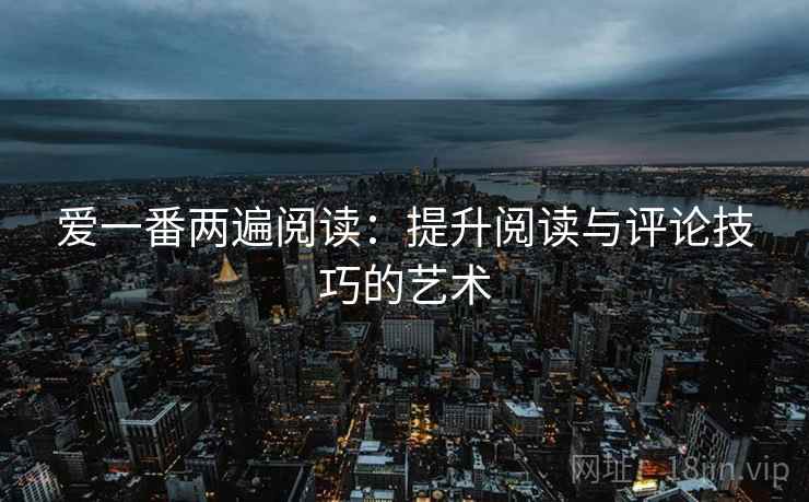 爱一番两遍阅读:提升阅读与评论技巧的艺术 爱一番两遍阅读:提升阅读与评论技巧的艺术