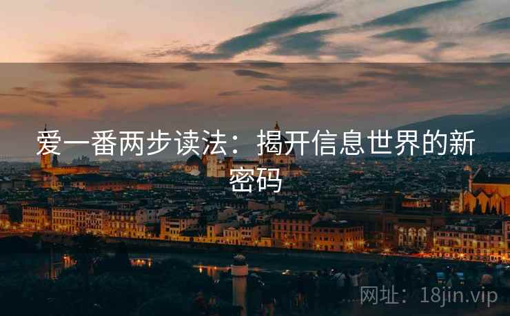 爱一番两步读法:揭开信息世界的新密码 爱一番两步读法:揭开信息世界的新密码